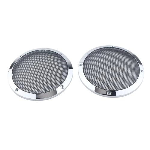 Saddlebag Lid Speaker Grill Cover - Chrome & Black Plastic + steel