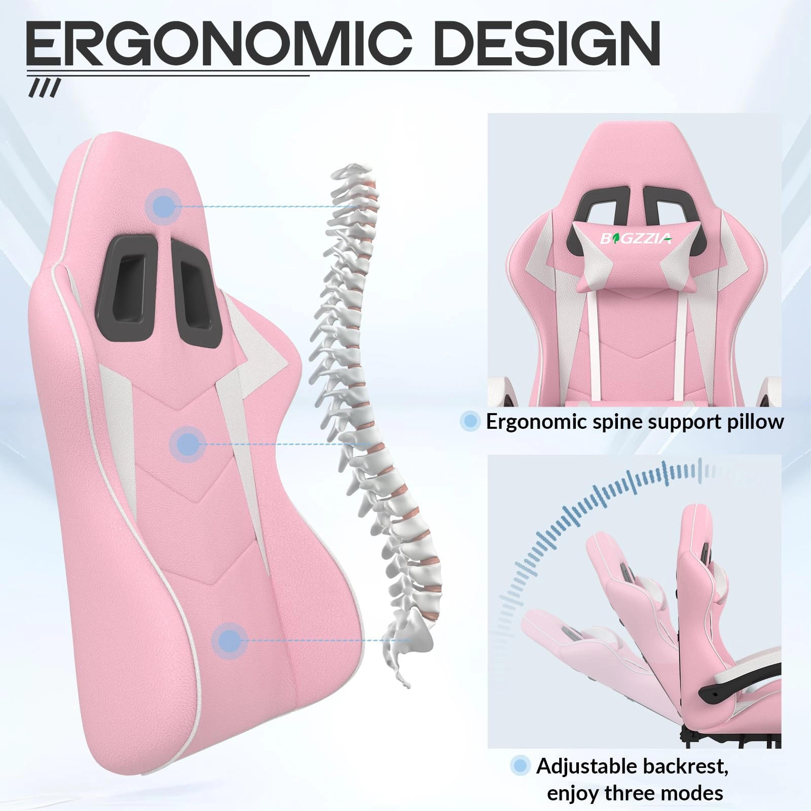 A gaming chair - Adjustable Height Reclining Feature