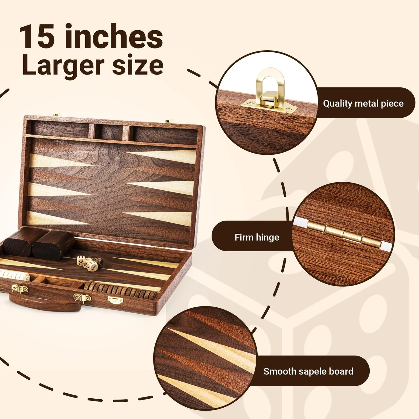 Backgammon - Sapele Wood Portable