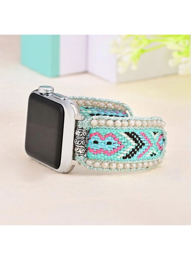 Boho Beaded Braided Watch Band 38mm 40mm 41mm 42mm 44mm 45mm 49mm