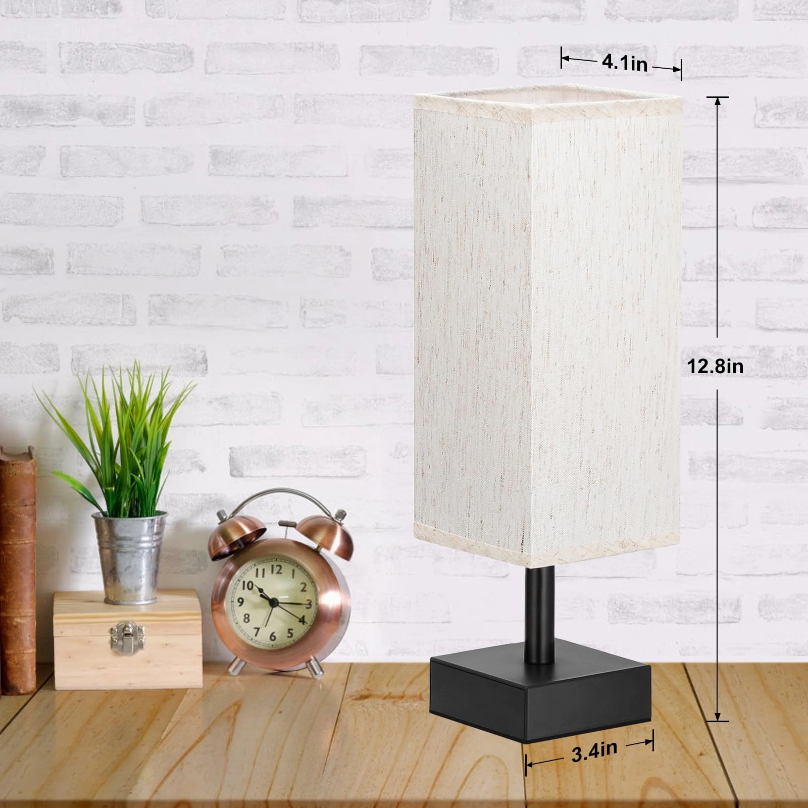 S6-16 - Linen Black Small Table Lamp