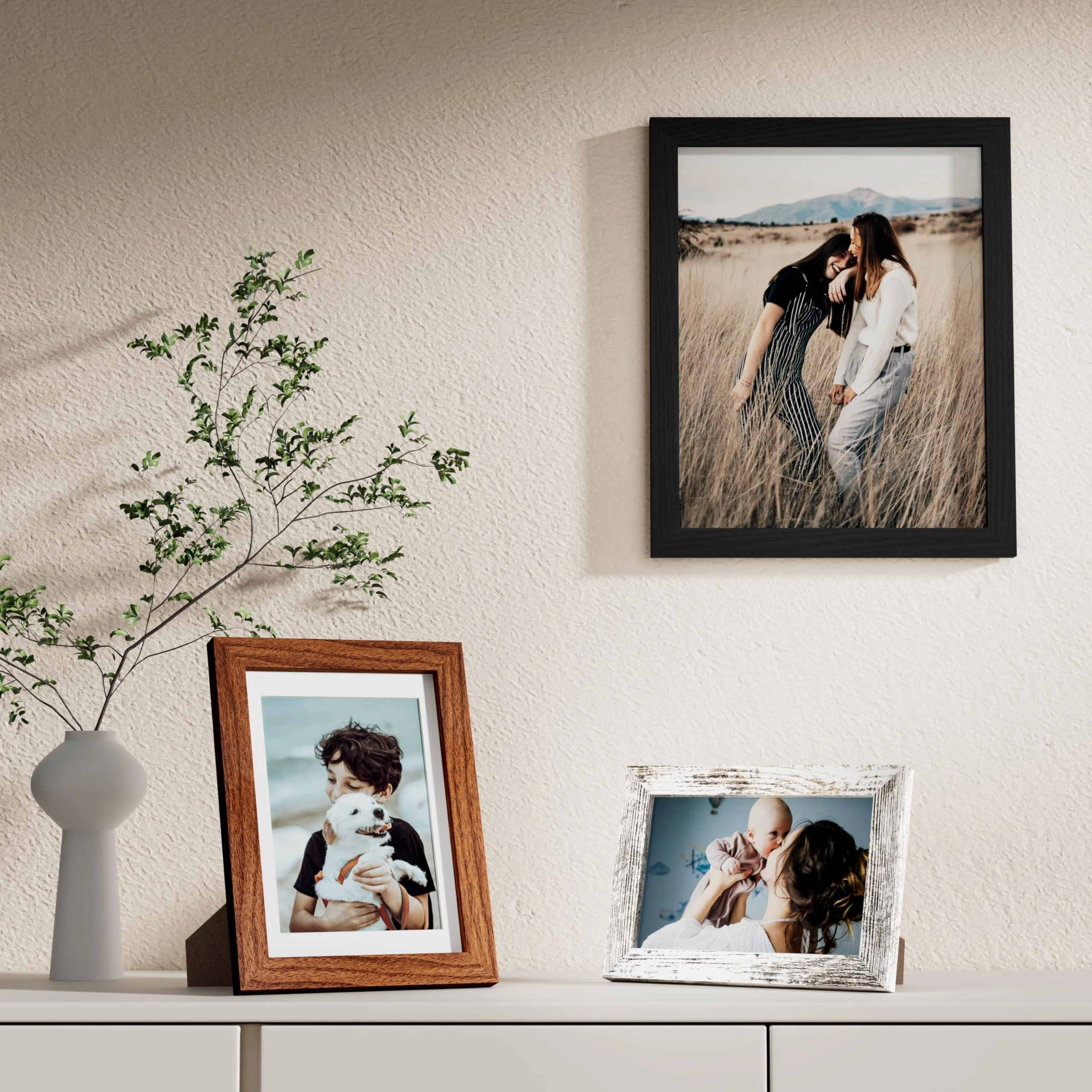 Picture Frames Set - 10 Pack Rustic Grey