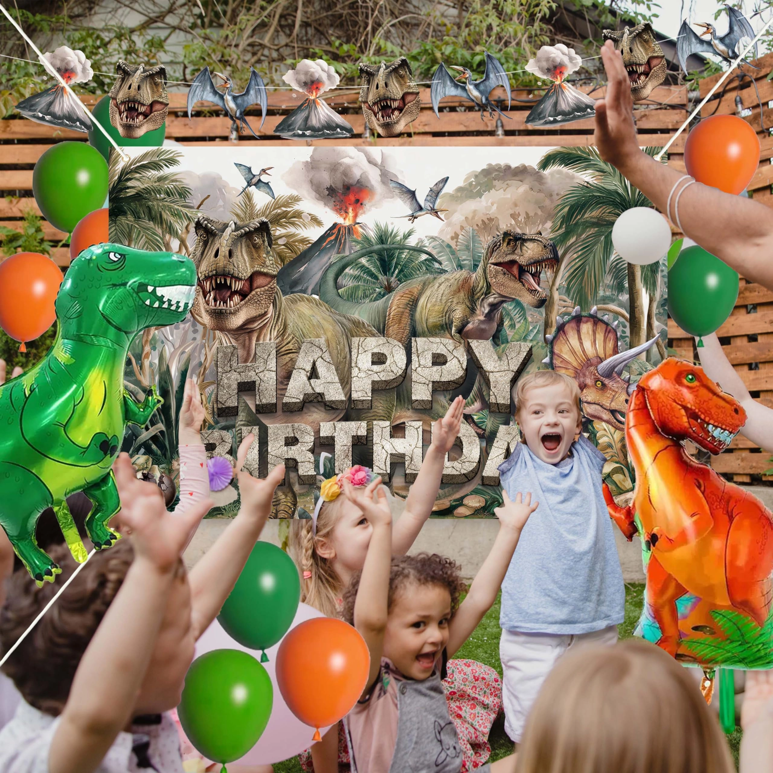 Dinosaur Birthday Party Decorations Set - 45-piece Birthday