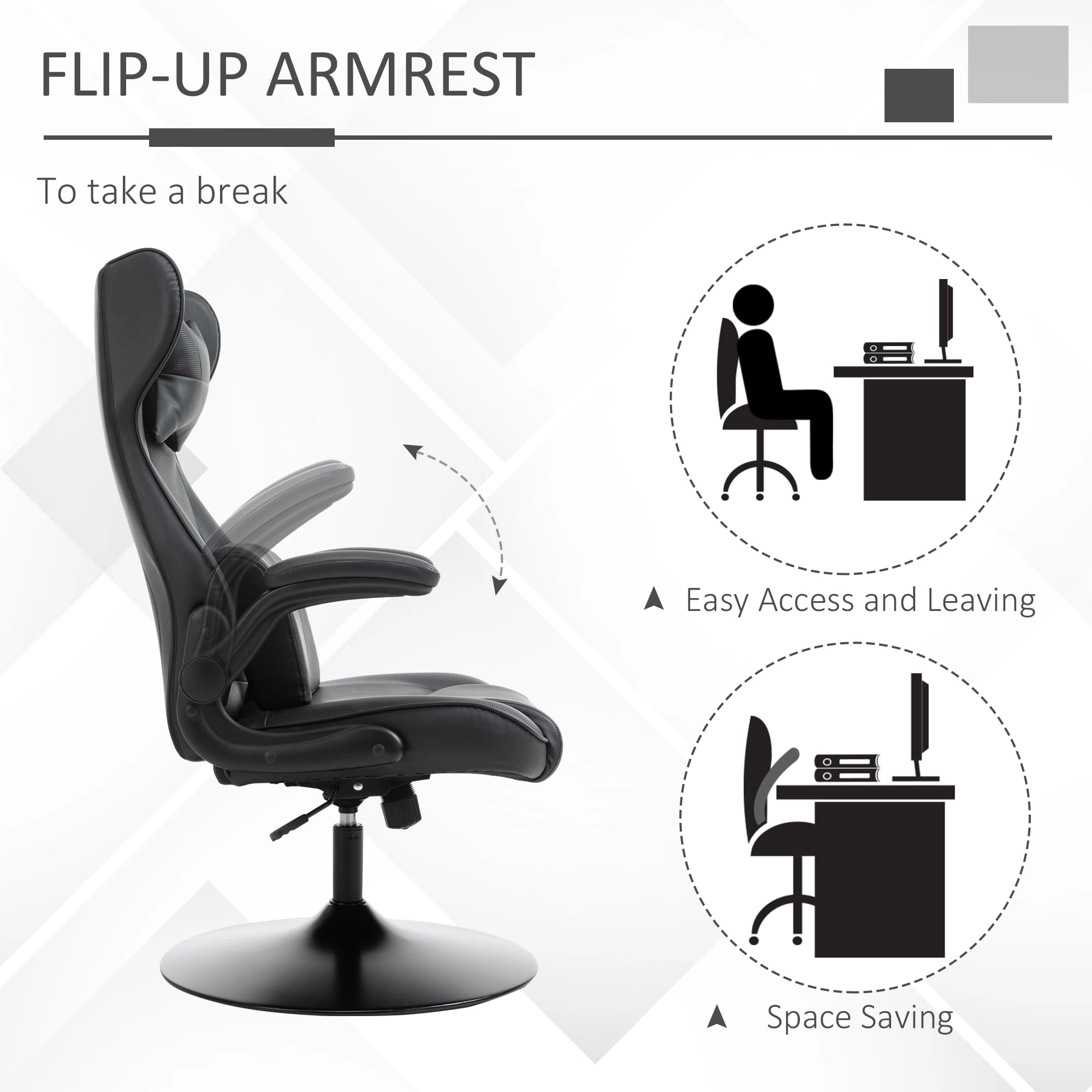 Gaming Chair - Racing Style Lumbar Support Black