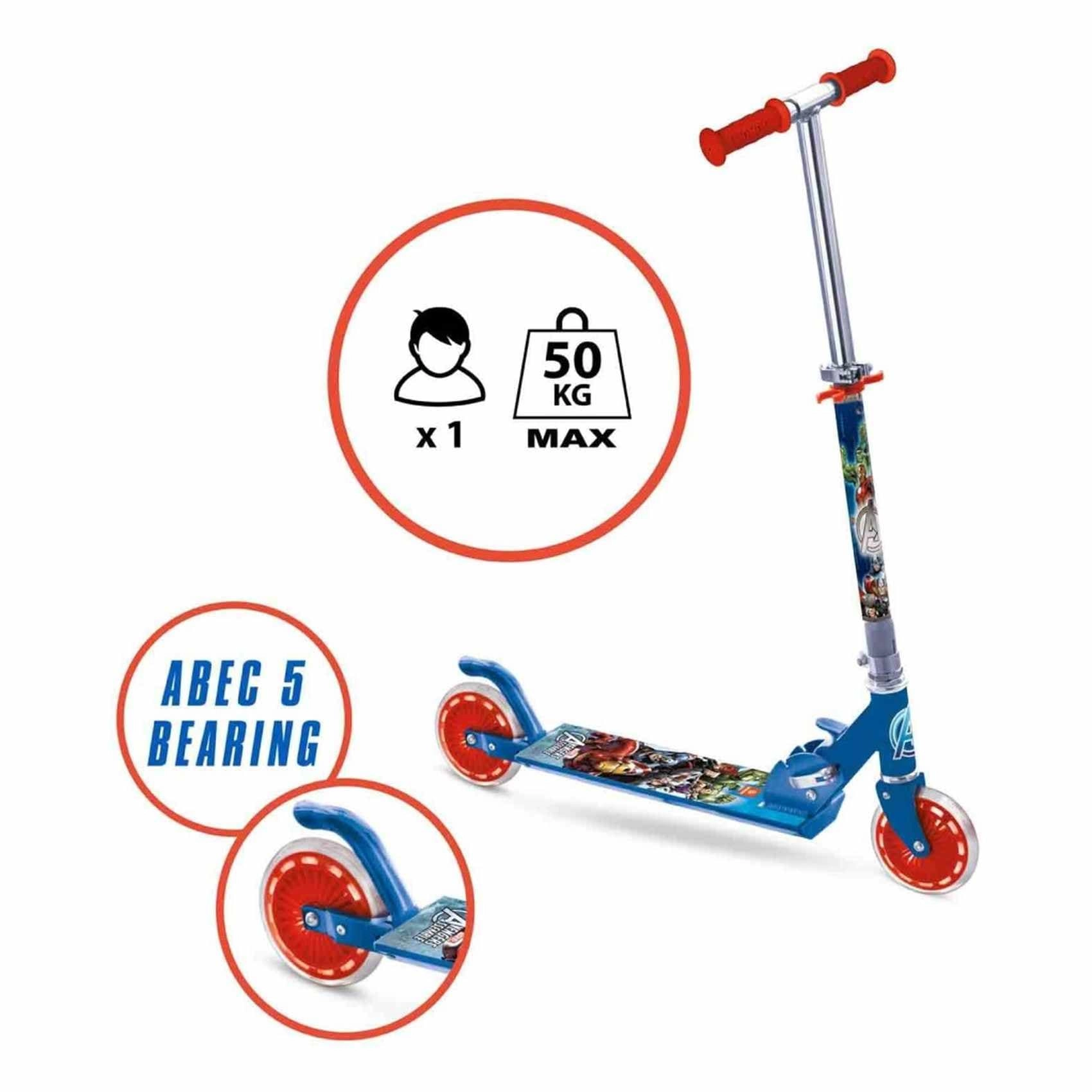 Marvel Avengers Assemble 18009 2-Wheel Kick Scooter – 120mm Foldable Suspension