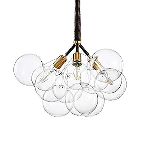 Minimalist Glass Bubble Ball Chandelier - E27 8 heads Gradient smoke gray lampshade
