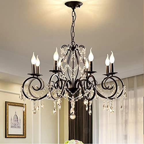 Vintage Candle Lights - 8 head Black