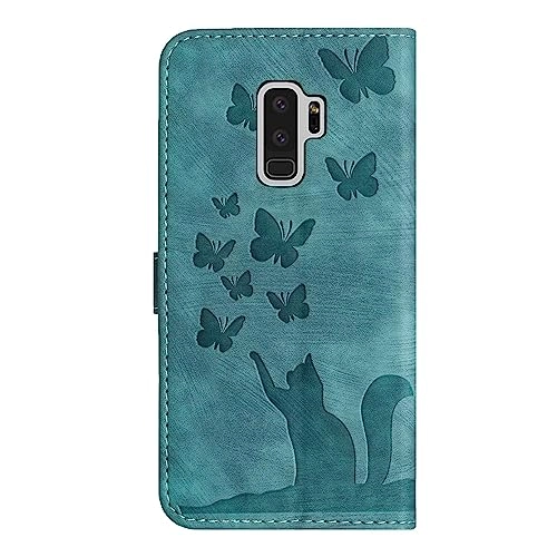 Cute Cat Case Wallet Flip Cover for Samsung Galaxy S9 Plus