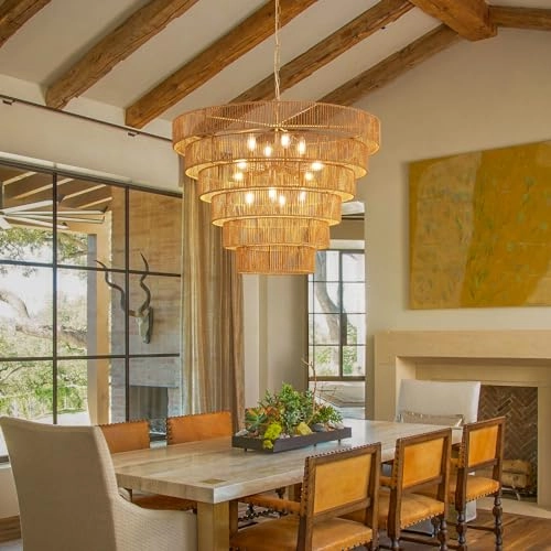 Rattan Chandelier - max 53.1"