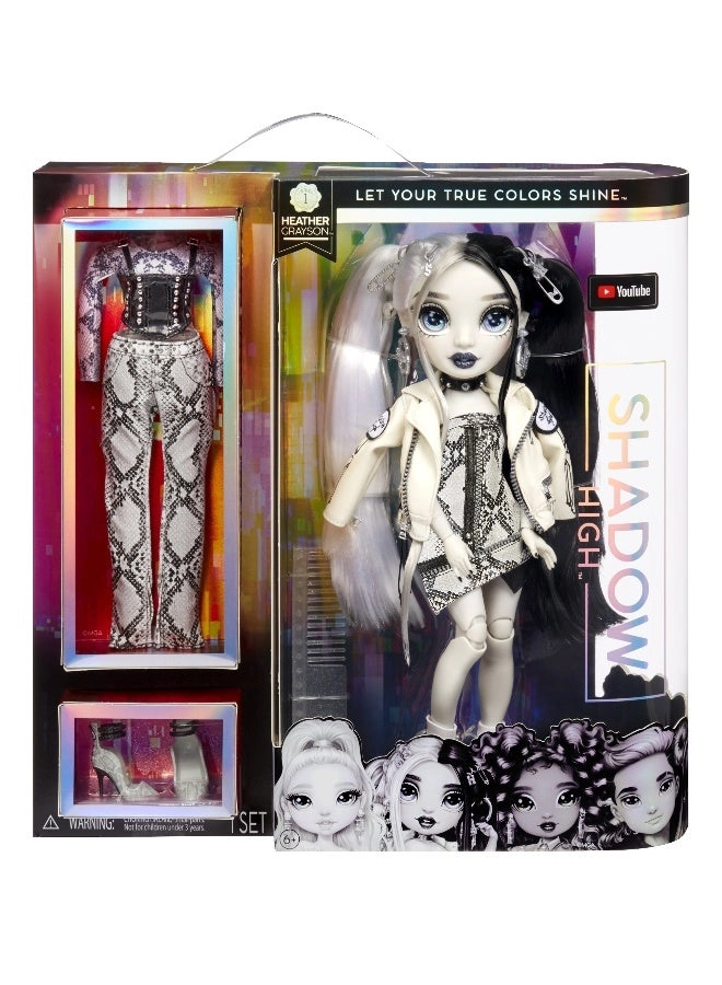 Rainbow High Heather Grayson Fashion Doll - Grayscale 11 inch 2 Grey Designer Outfits Ages 6+