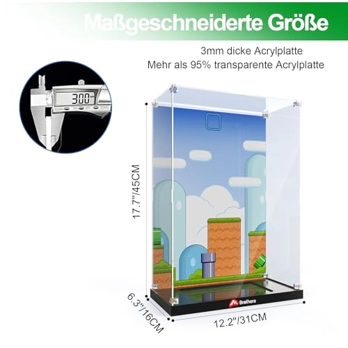 Acrylic Display Case for Lego 71438 Super Mario Yoshi - Dustproof Transparent HD Backdrop