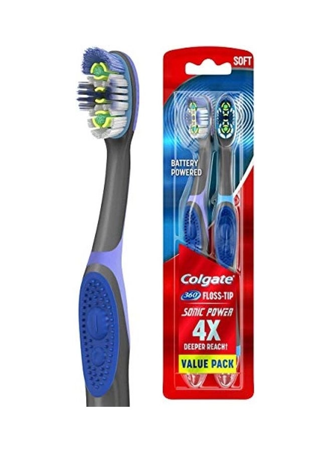 Colgate 360 Advanced Sonic Rechargeable Toothbrush - 2-Piece Cheek Cleaner Multicolour Bundle
