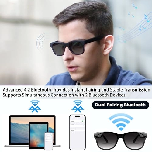 Bone Conduction Glasses - Open-Ear Bluetooth Photochromic