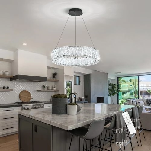 Crystal Ring Chandelier - Dimmable