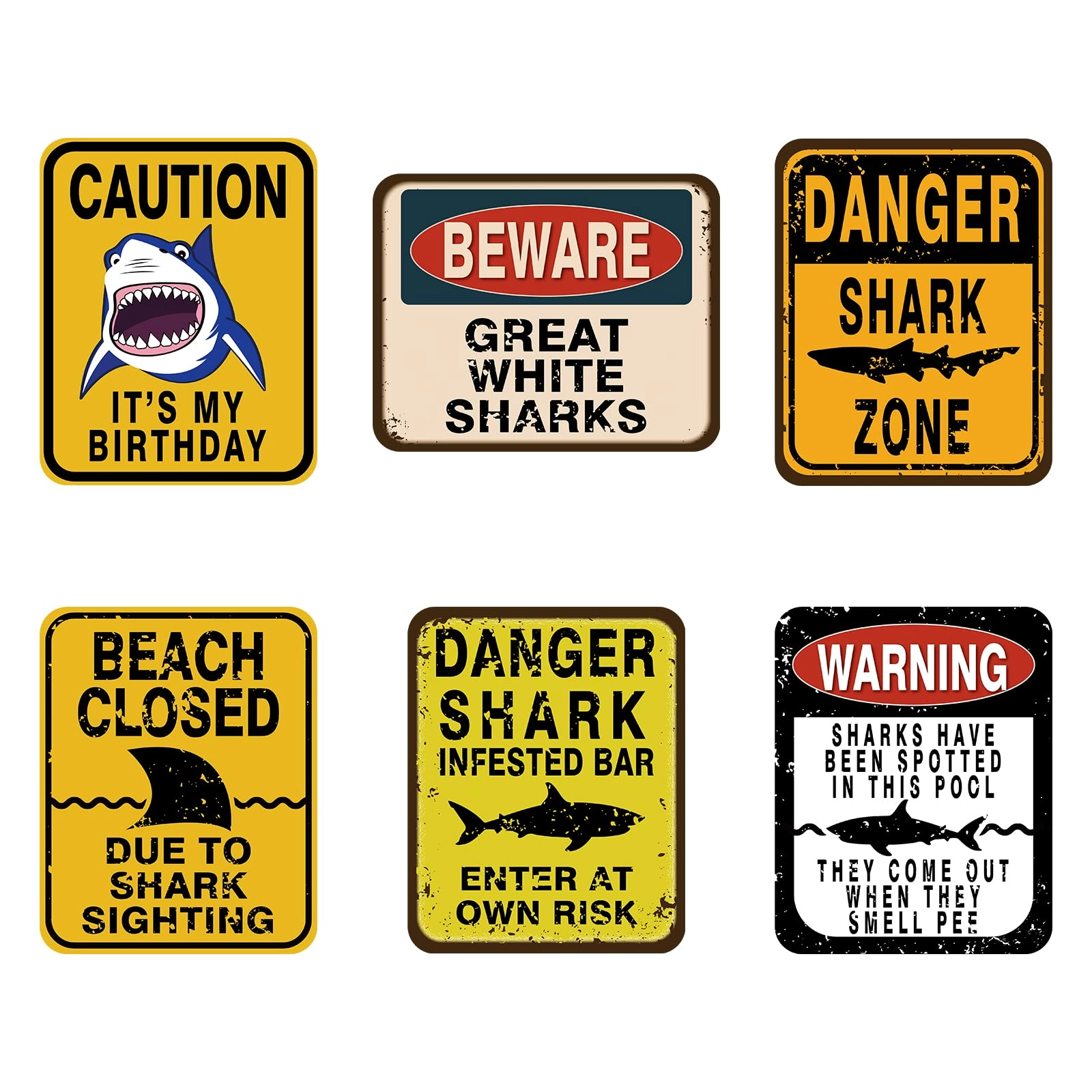 Wernnsai Shark Party Decorations - 6 PCS Birthday