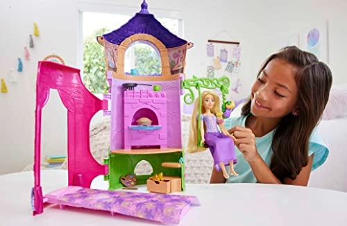 Rapunzel Posable Doll - Long Hair + Tower Playset - 6 Play Areas 15 Accessories Ages 3+