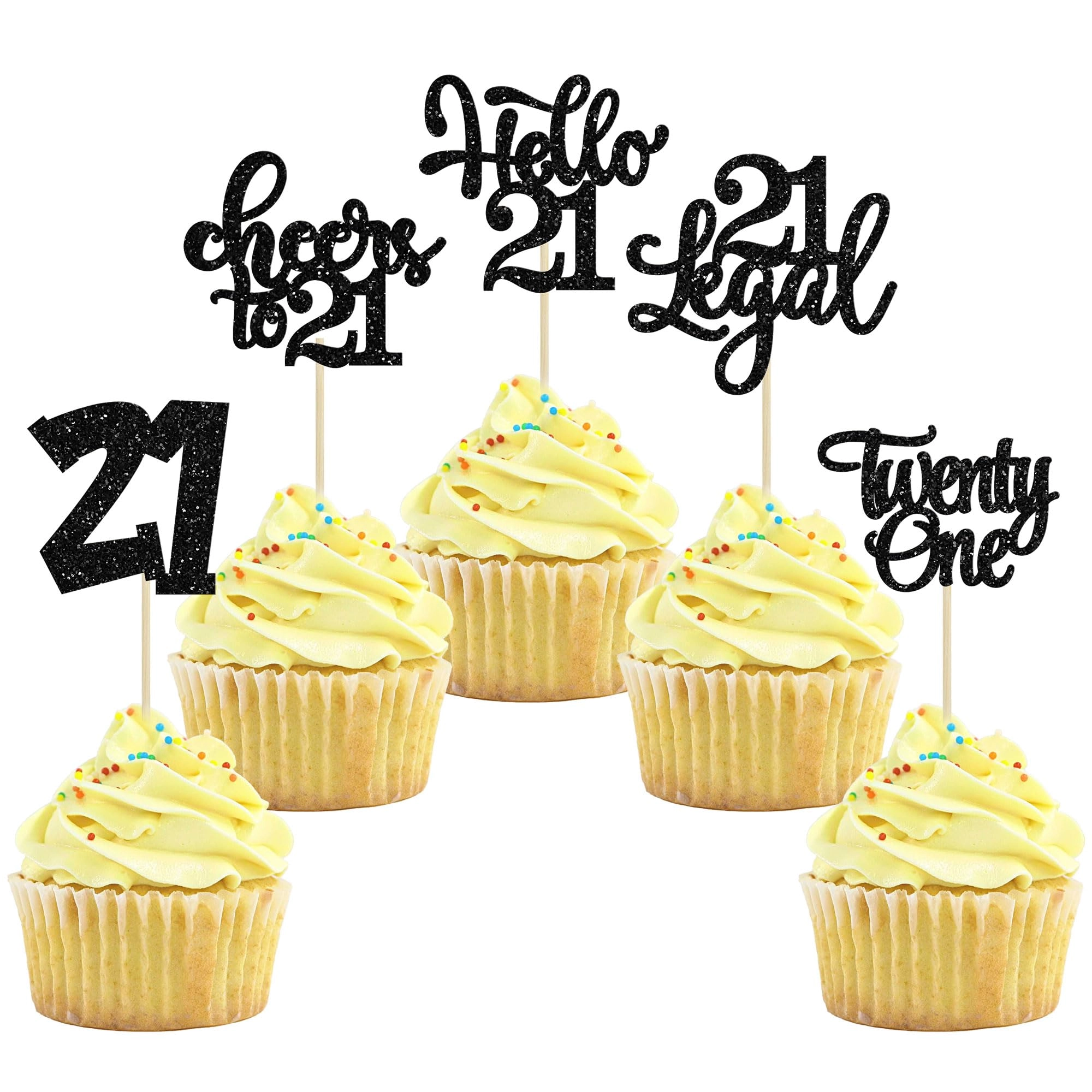 21st Birthday Cupcake Toppers - 30Pcs