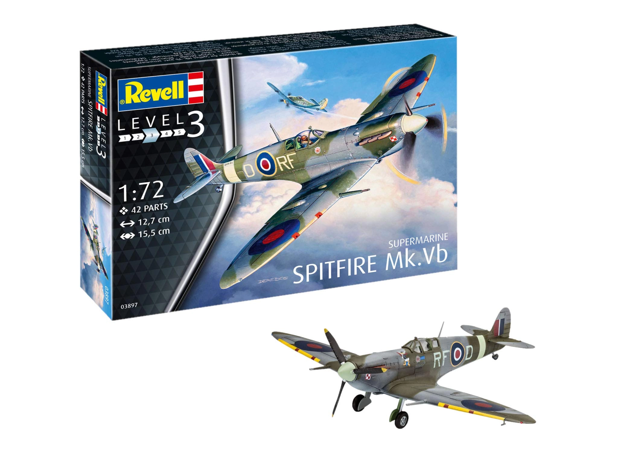 Carrera Revell Europe GmbH Supermarine Spitfire Mk.Vb - Unbuilt/Unpainted Model Kit (63897) - 1:72