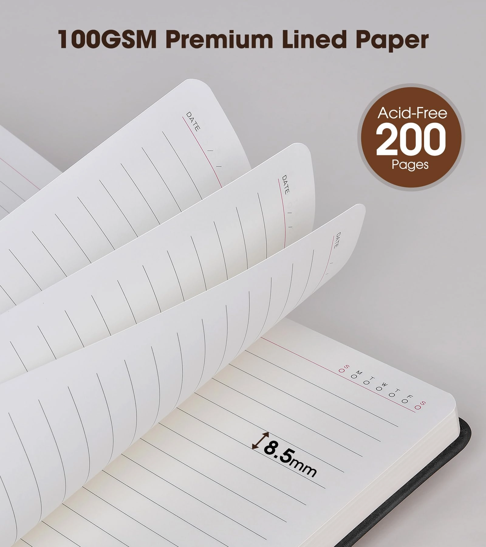 Lined Leather Journal - A5 200 Pages