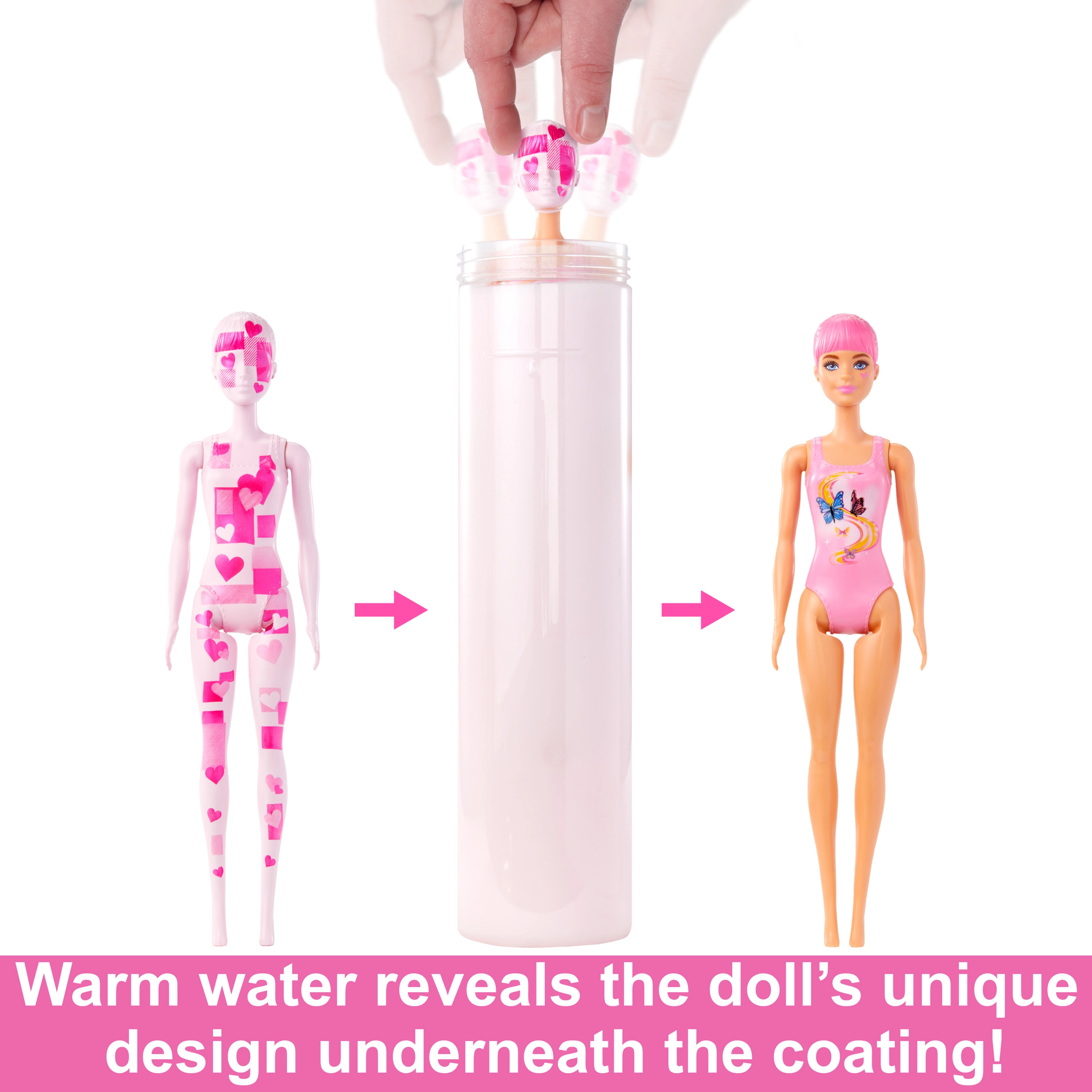 Barbie Color Reveal Glitter! Hair Swaps Doll - Glittery Blue 25 Hairstyling & Party-Themed Surprises Ages 3+