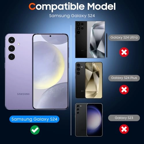 Shatterproof Tempered Glass Screen Protector + Camera Lens Protector for Samsung Galaxy S24 (2-Pack)