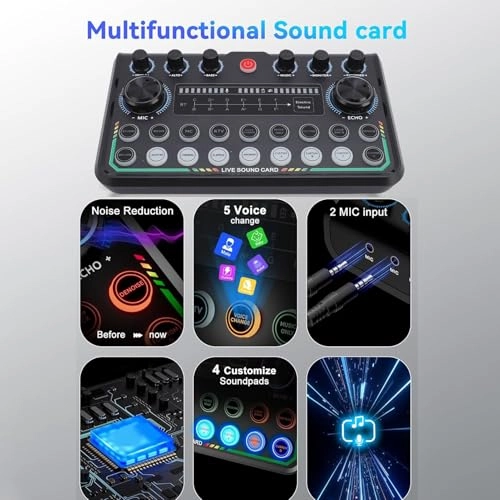 Podcast Microphone + Sound Card USB Microphone Bundle