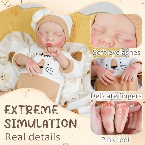 Reborn Baby Doll - 20.1 Inch Silicone Anatomically Correct Ages 3+
