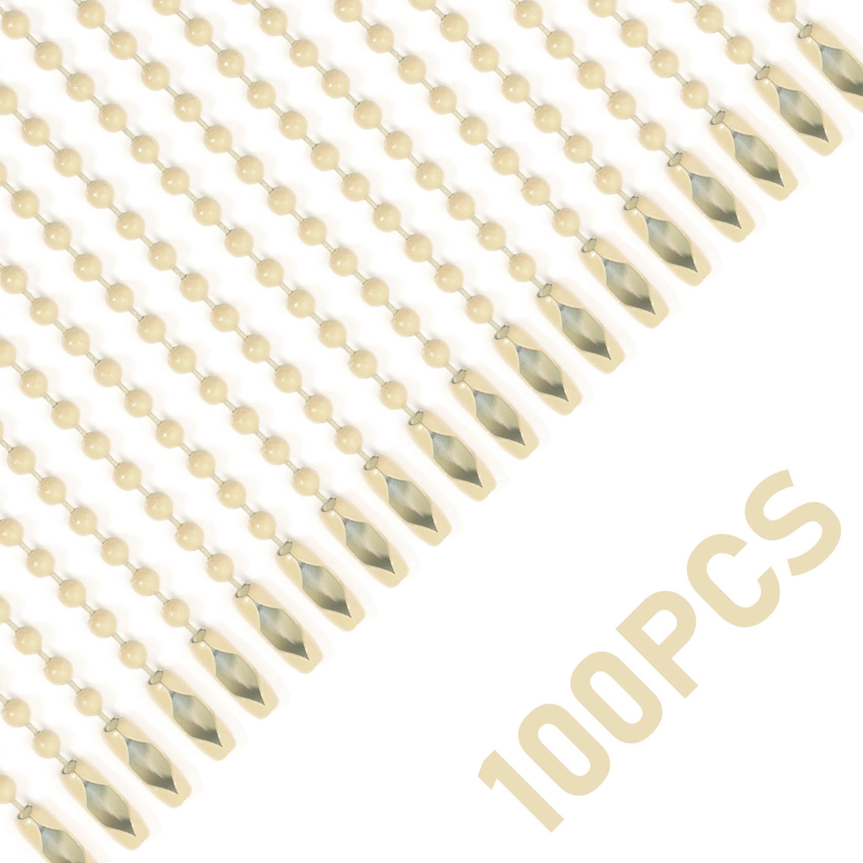 Ball Beads Chains - 100Pcs Cream