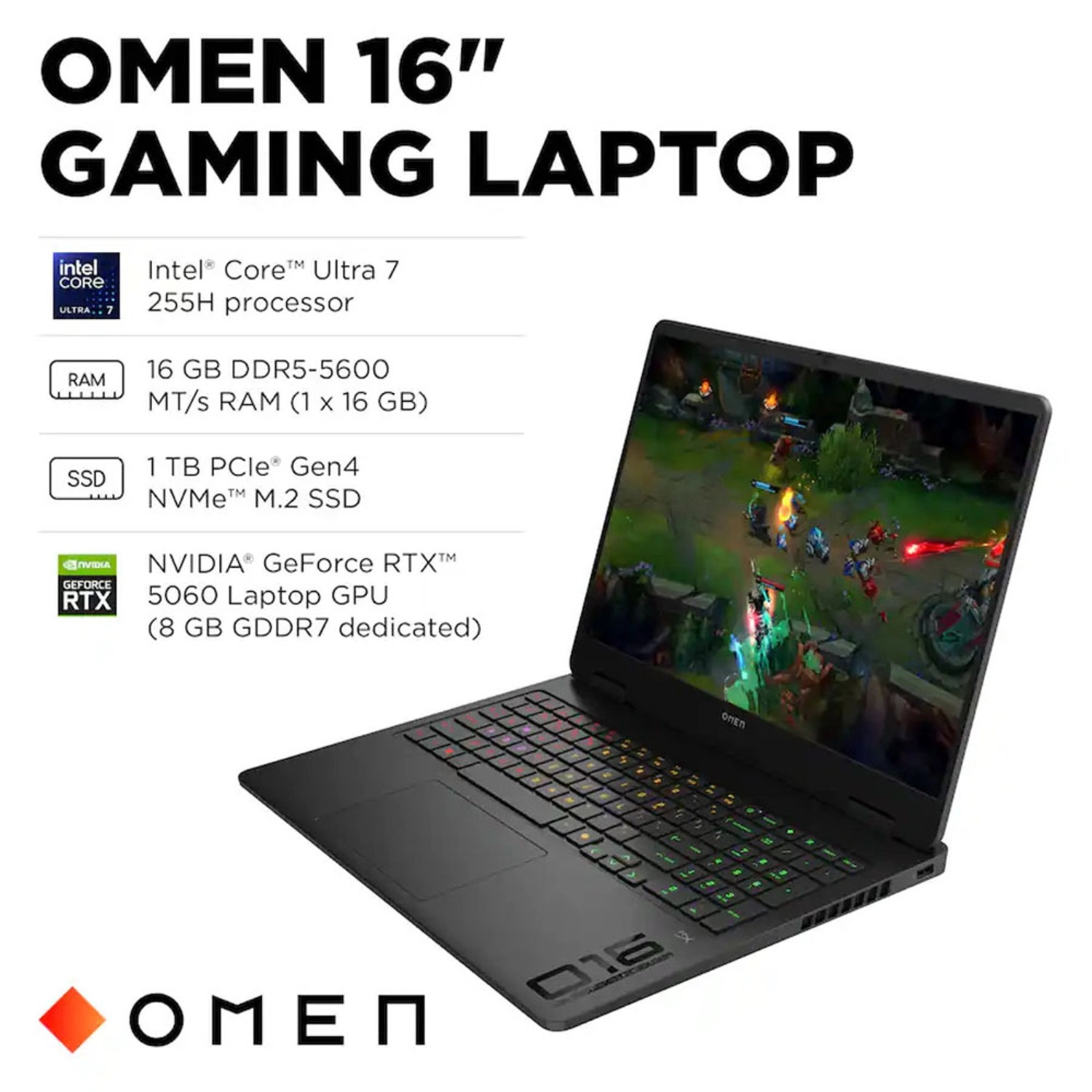 Omen Gaming BZ4A3UA - 16'' Core Ultra 7-255H 16GB DDR5 1TB SSD