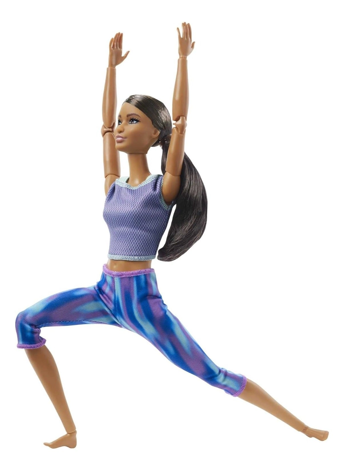Barbie Made to Move Doll - 22 Flexible Joints Curly Brunette Ponytail Athleisure-wear Ages 3+