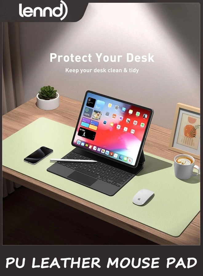 Non-Slip Large PU Leather Office Mouse Pad - 80x40 cm