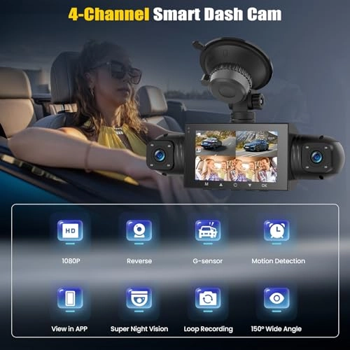 4 Channel 360° Car Dash Cam - 1080P