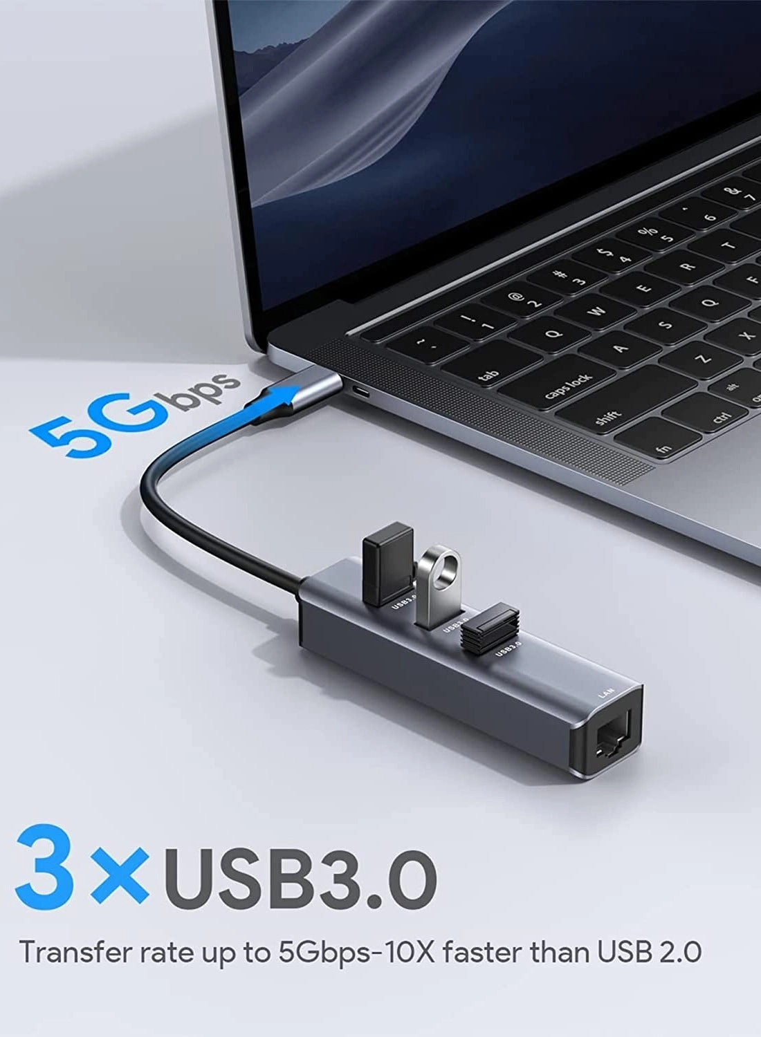 USB C Hub - 4K HDMI Gigabit Ethernet 3 USB 3.0 Ports