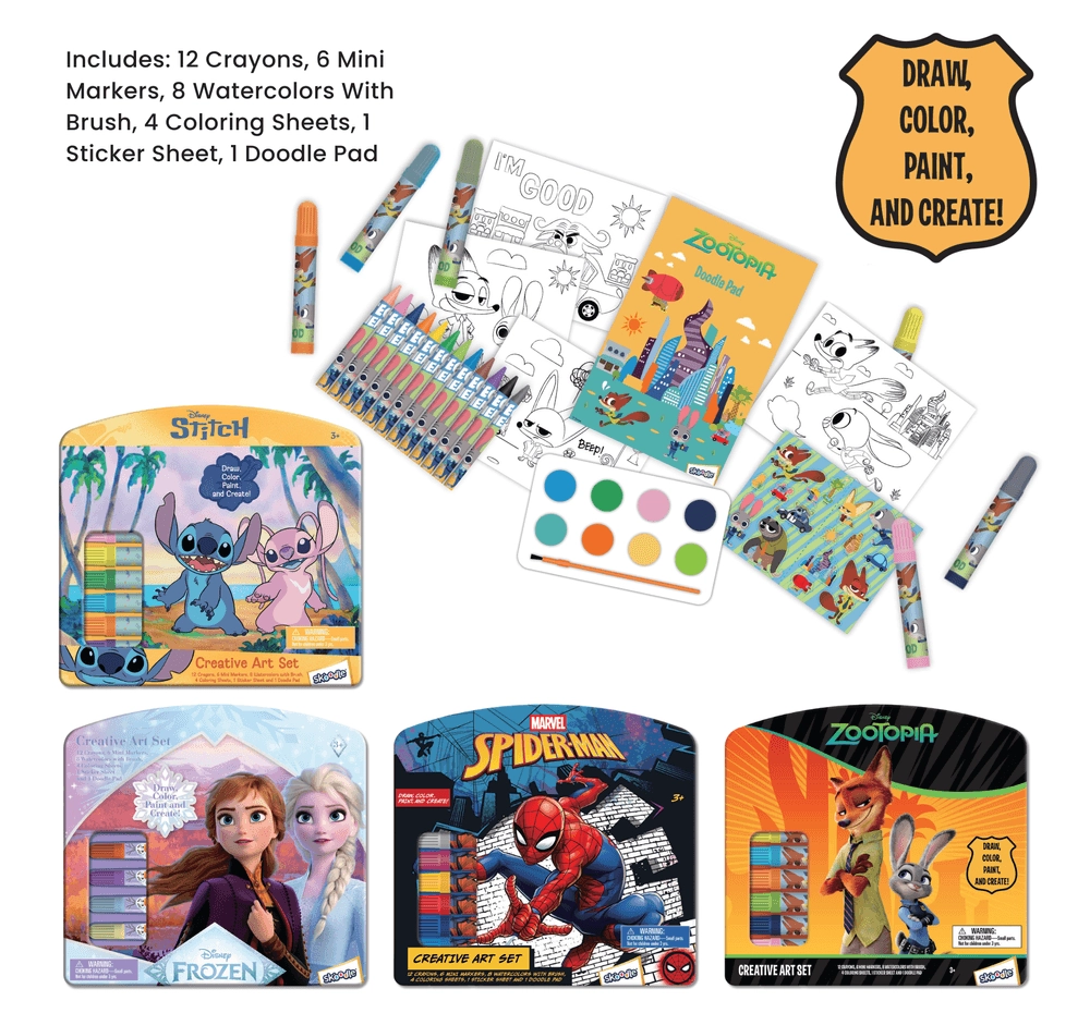 Zootopia Creative Art Set - 50+pcs crayons, markers, watercolors