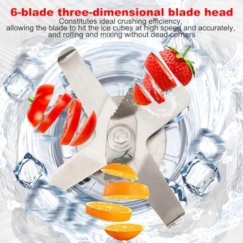 Soundproof Smoothie Machine with Hood - 6-blade three-dimensional blade, High-speed vortex, Noise-reducing sound insulation
