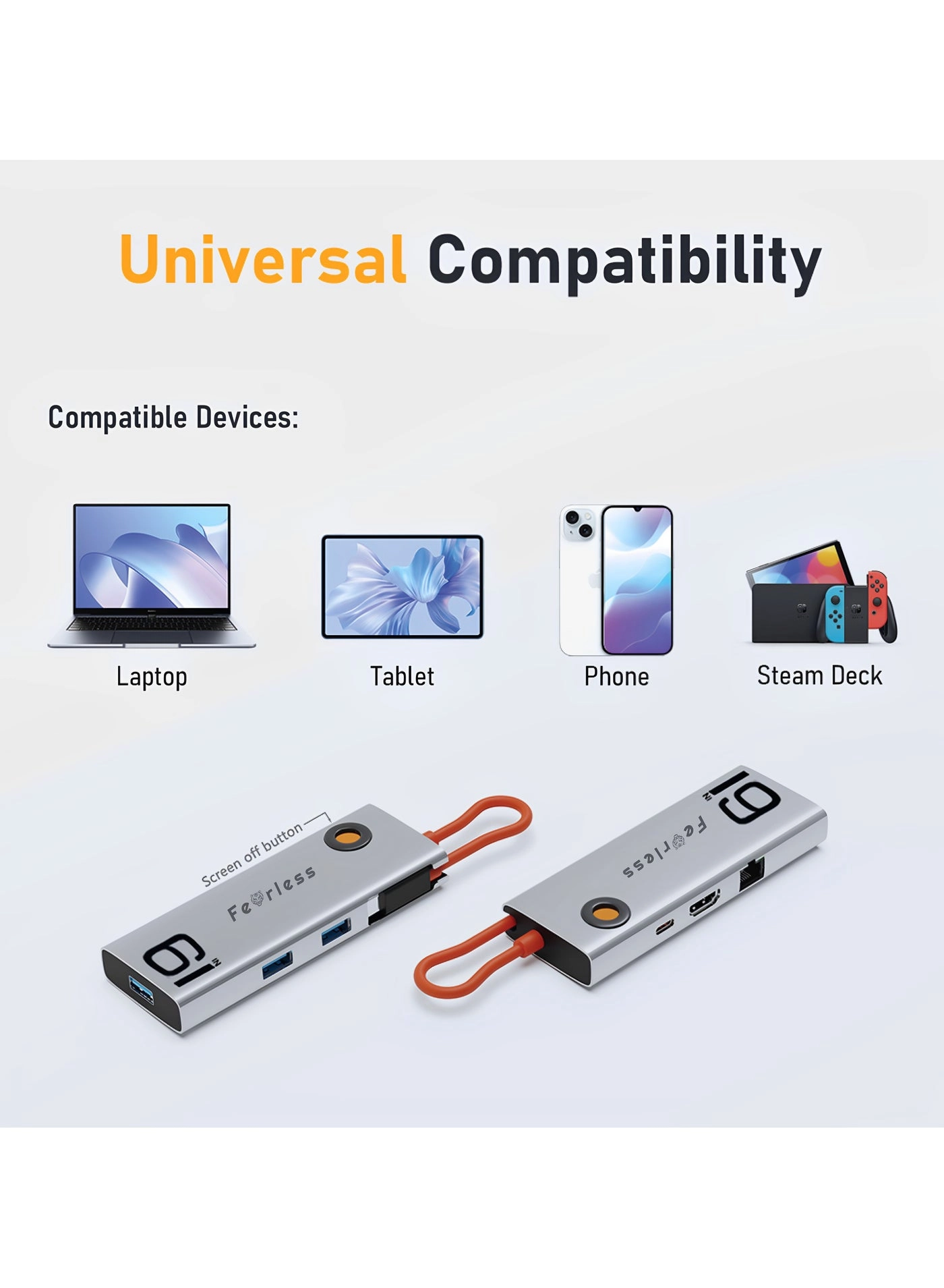 6 in 1 Docking Station - 100W PD 4K30Hz HDMI Gigabit Ethernet
