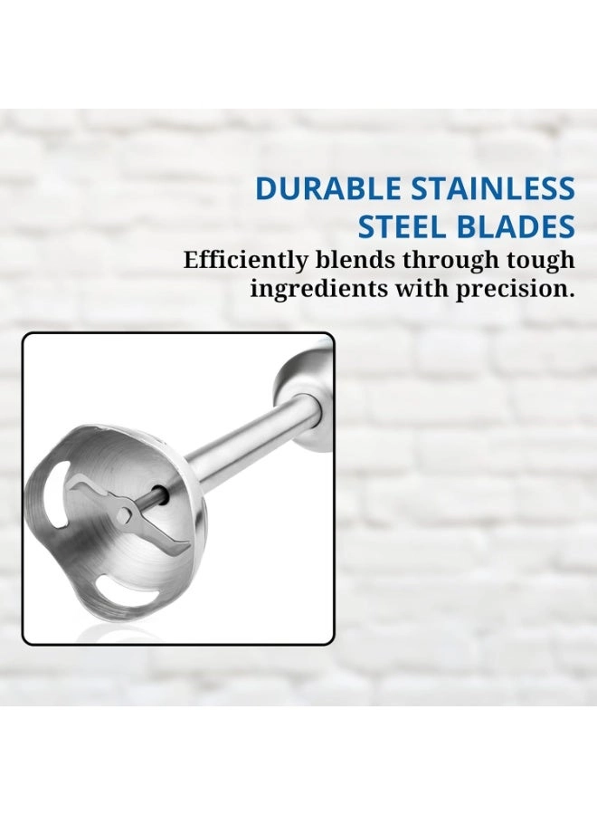 Retro Hand Blender - Stainless Steel, Turbo Mode, Soft Grip