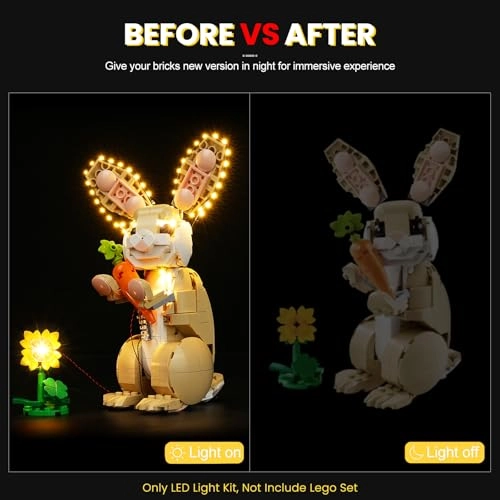 Light kit Compatible with Lego Cute Bunny 31162 - LED USB Powered