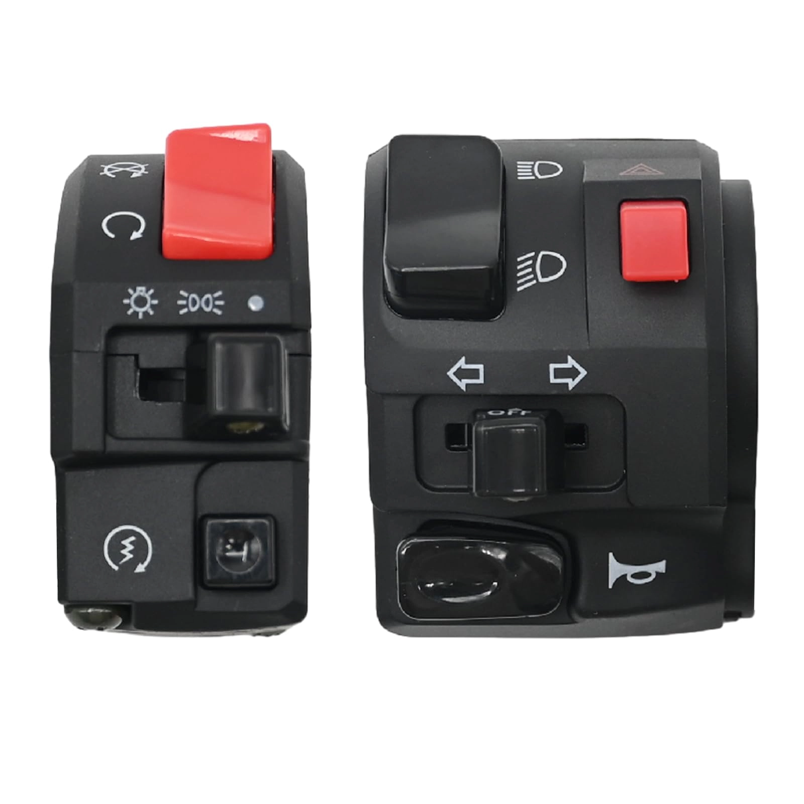 Ollanoos Motorcycle Handlebar Control Switch - 12V 1 Pair