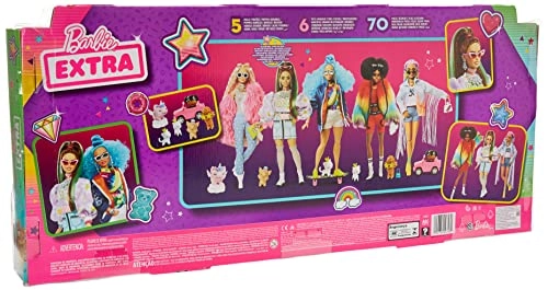 Barbie Extra - 5-Doll 70 Fashion Pieces 5 Pets Ages 3+ Pack