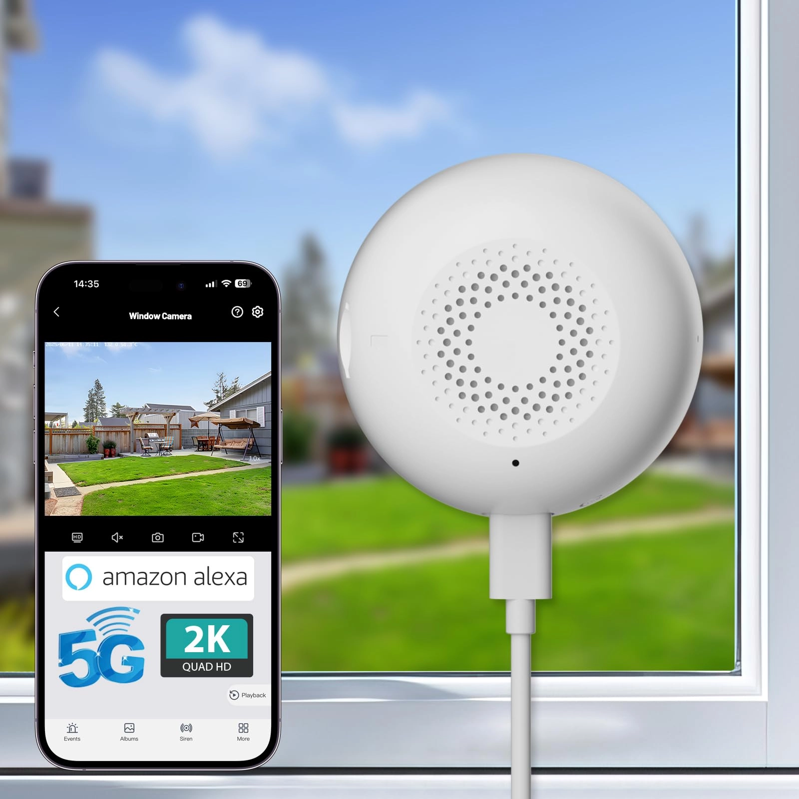 Window Security Camera 2K