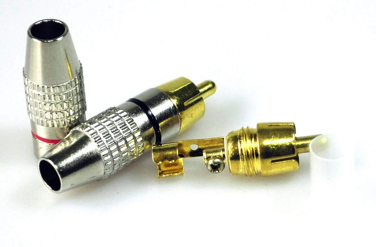 SHTCUS RCA Plugs - Gold Plated Solderless Male