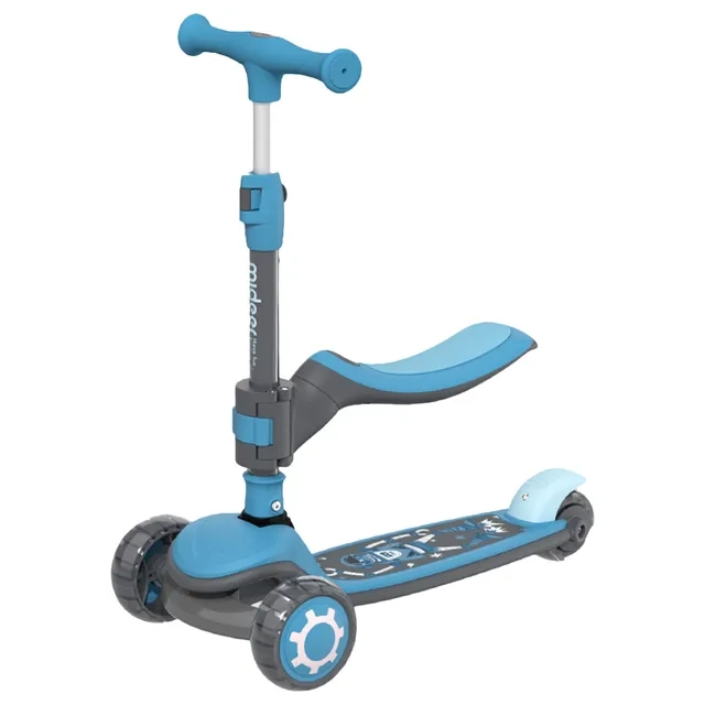 MIDEER 2 in 1 3-Wheel Kick Scooter – LED Foldable