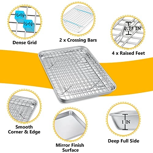 Baking Pan - 10.4 INCH + Baking Rack - 9.7 INCH