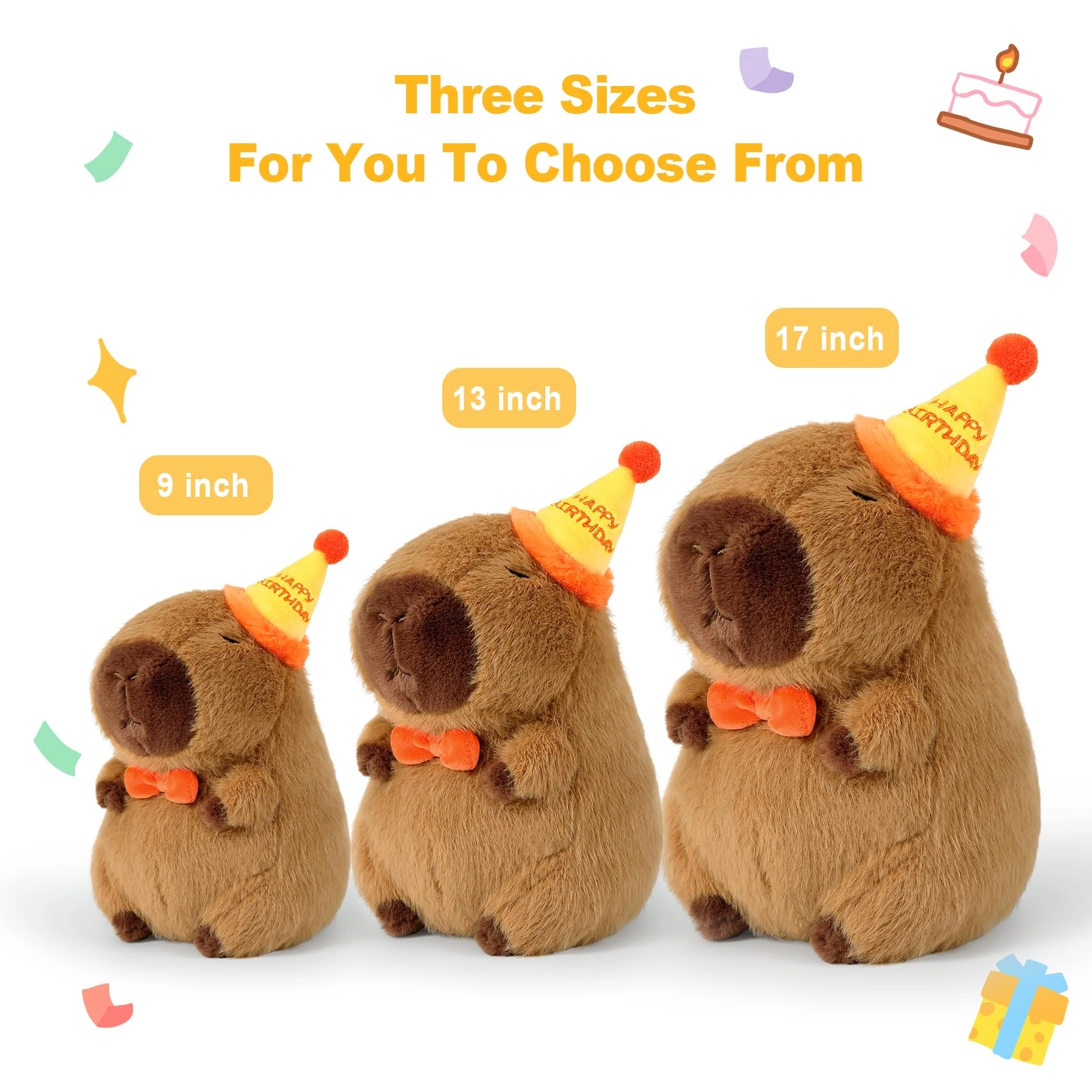 Capybara Plush - 9 inch Strawberry Hat