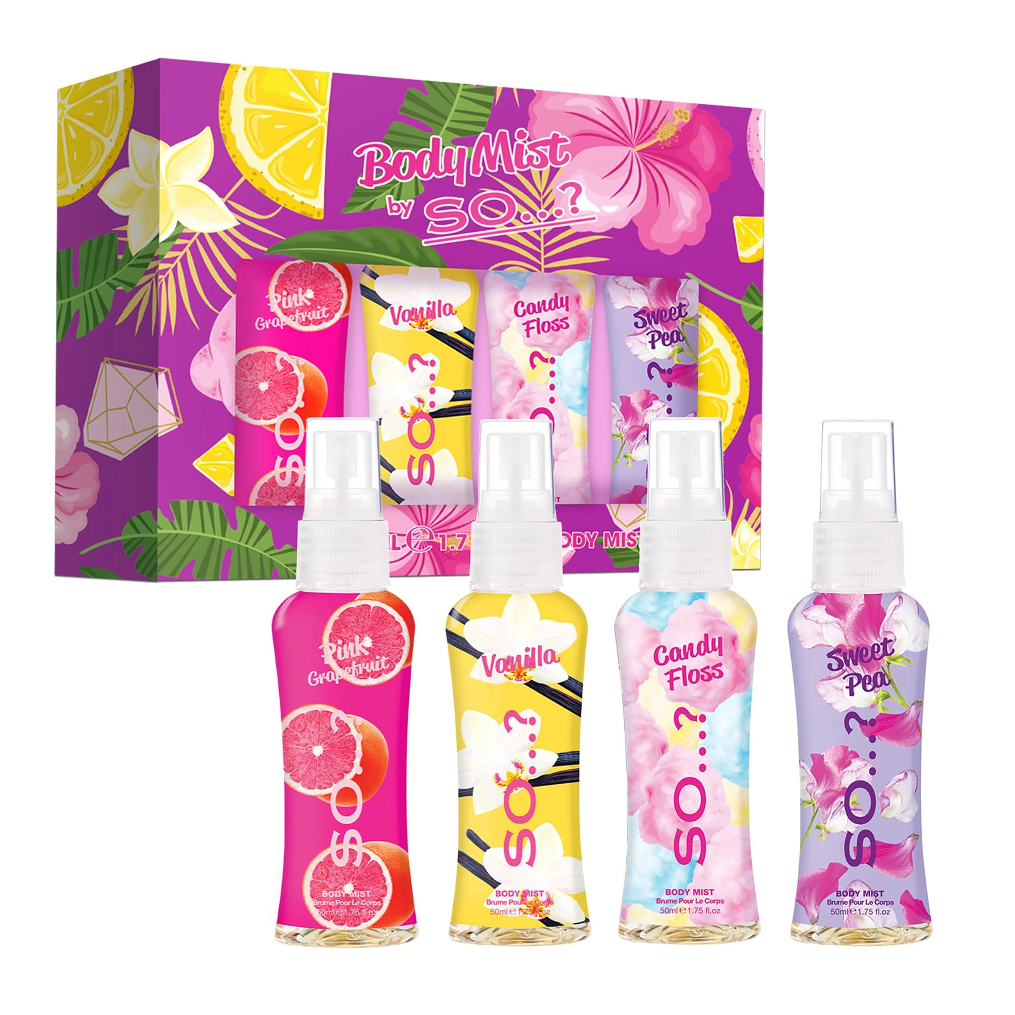 Incos Ltd Fruity Twist - 4x50ml Pink Grapefruit Vanilla Candy Floss Sweet Pea Gift Set
