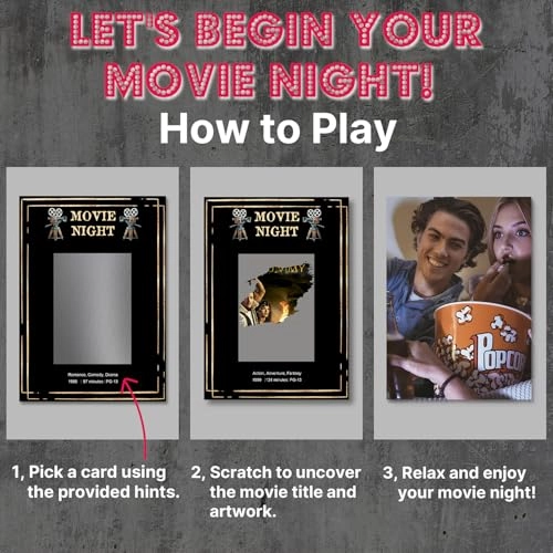Top 50 Movie Night Scratch Off Cards - English Adult