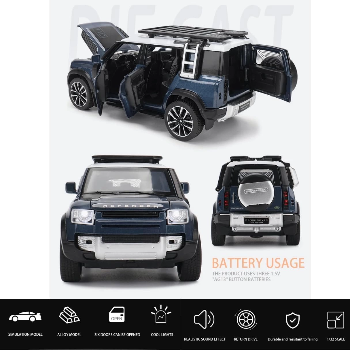 Long RANG Rover 1.32 Scale - 1pcs