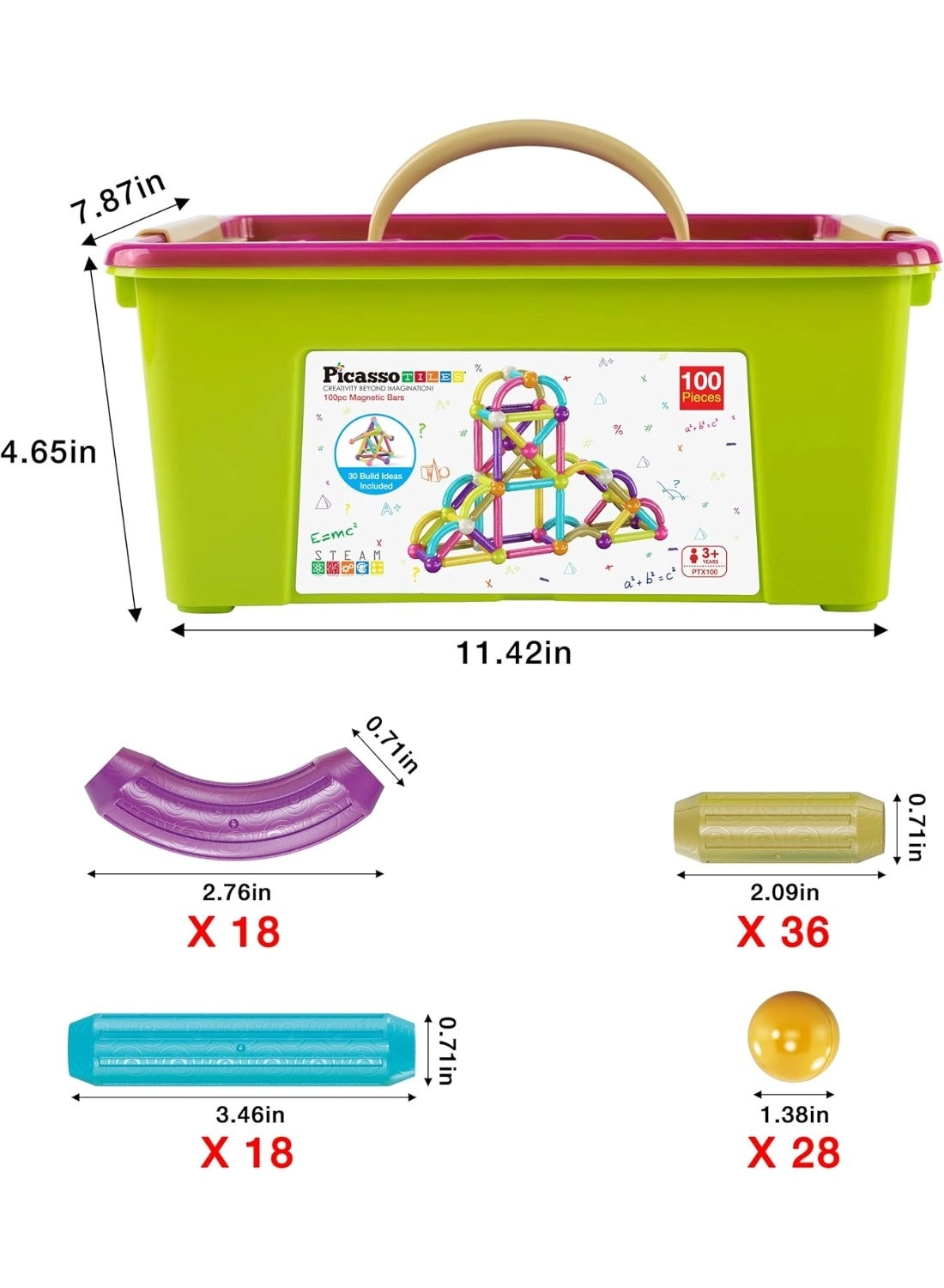 Magnetic Stick Building Block - 100pcs