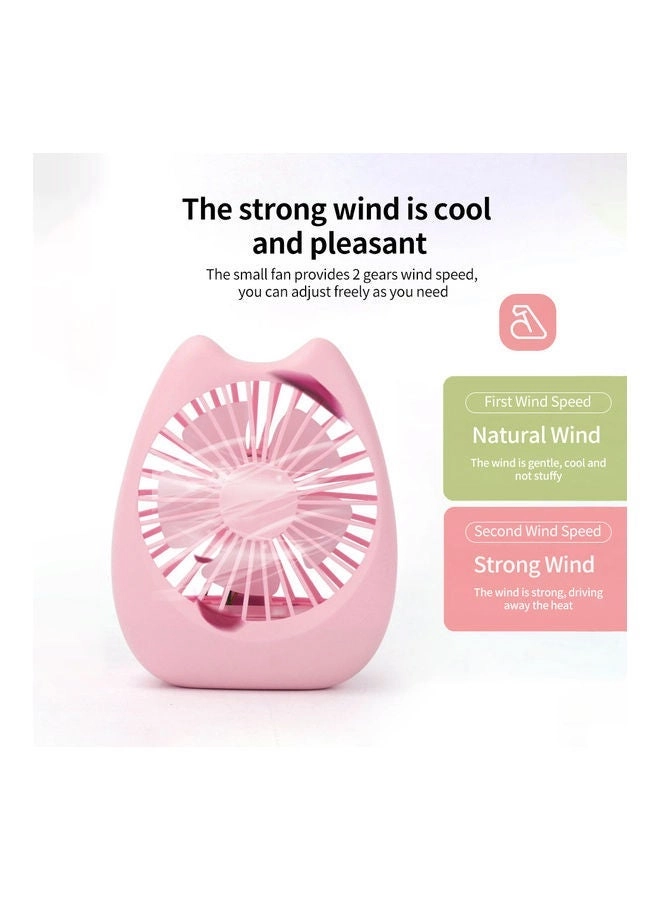 Cat Small Fan - Rechargeable Portable Pink
